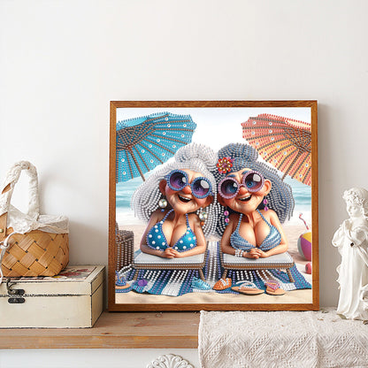 Cute Old Grandma - Partial Special-Shaped Drill Diamond Painting 30*30CM