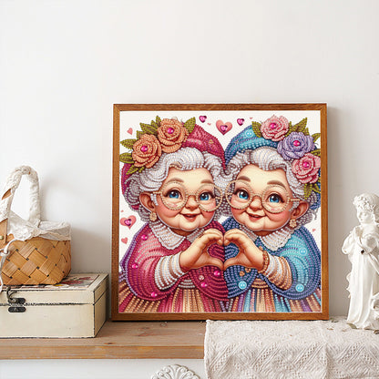 Cute Old Grandma - Partial Special-Shaped Drill Diamond Painting 30*30CM