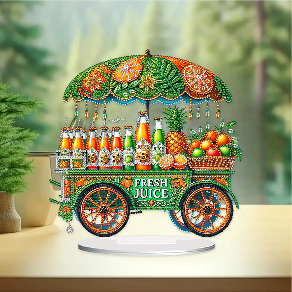 Acrylic Special Shape Soda Cart Diamond Painting Desktop Ornaments for Beginners