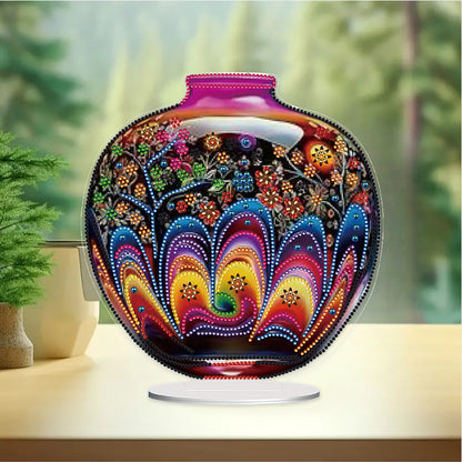 Acrylic Special Shape Artistic Vase Desktop Diamond Painting Ornaments