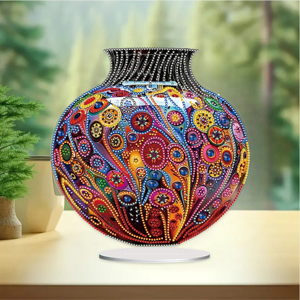 Acrylic Special Shape Artistic Vase Desktop Diamond Painting Ornaments