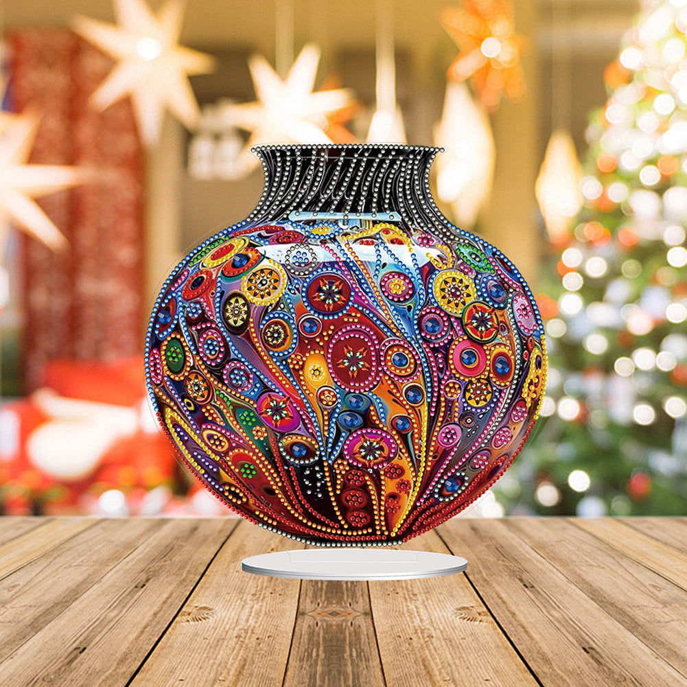 Acrylic Special Shape Artistic Vase Desktop Diamond Painting Ornaments