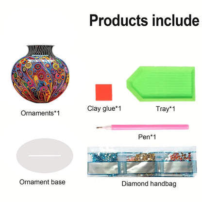 Acrylic Special Shape Artistic Vase Desktop Diamond Painting Ornaments