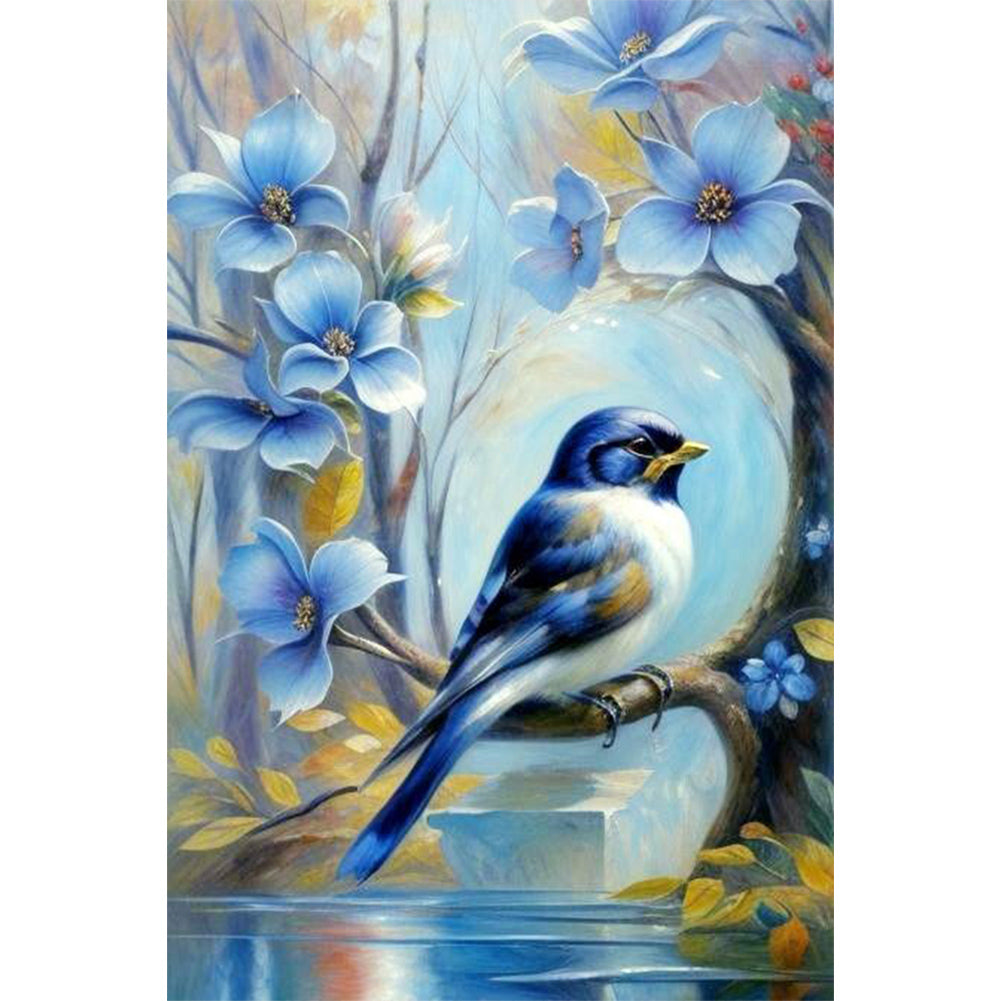 Blue Bird - Full Round Drill Diamond Painting 40*60CM