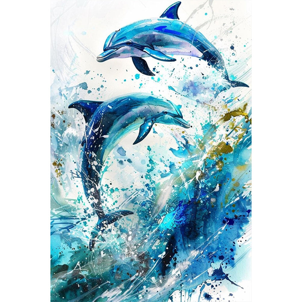 Leaping Dolphin - Full Round Drill Diamond Painting 40*60CM
