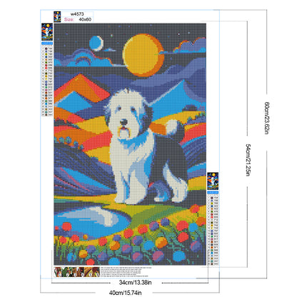 Geometric Dog - Full Round Drill Diamond Painting 40*60CM