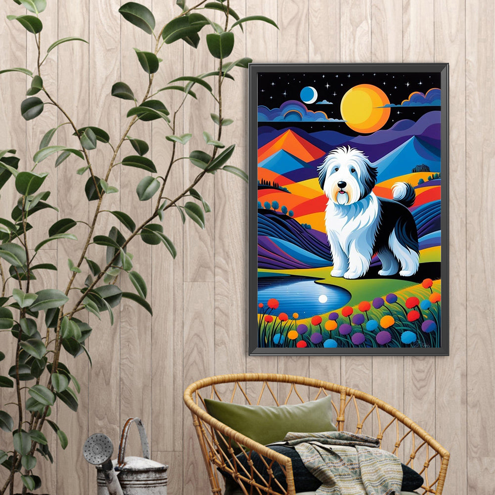 Geometric Dog - Full Round Drill Diamond Painting 40*60CM