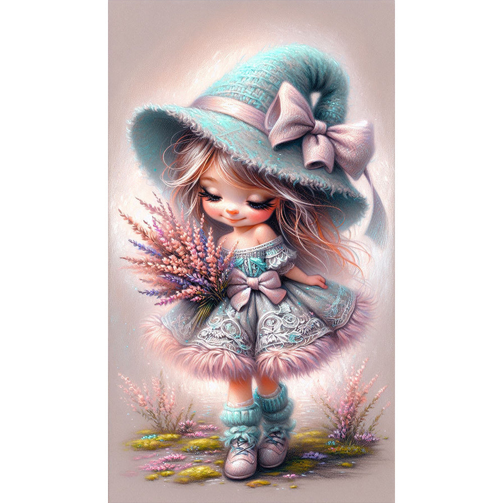 Lavender Girl - Full Round Drill Diamond Painting 40*70CM