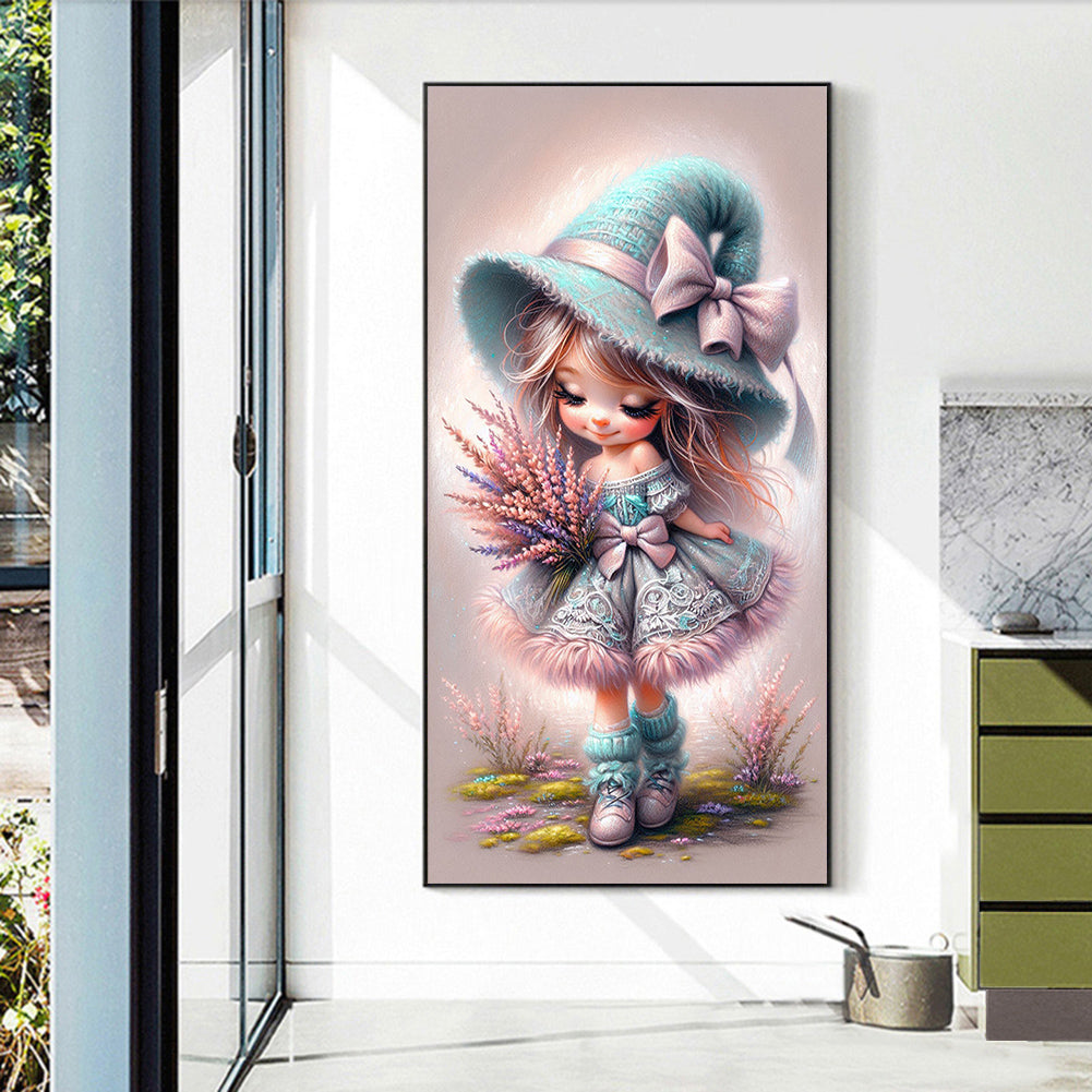 Lavender Girl - Full Round Drill Diamond Painting 40*70CM