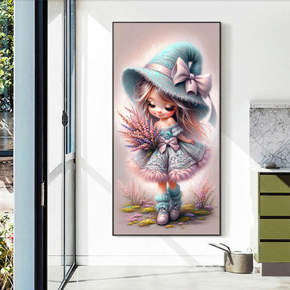 Lavender Girl - Full Round Drill Diamond Painting 40*70CM