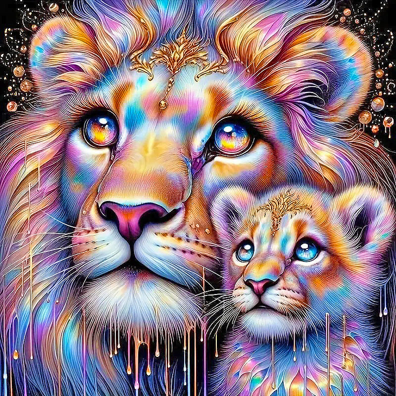 Lion - Full Round Drill Diamond Painting 40*40CM