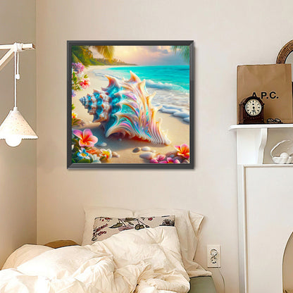 Colorful Shells On The Beach - Full Round Drill Diamond Painting 30*30CM