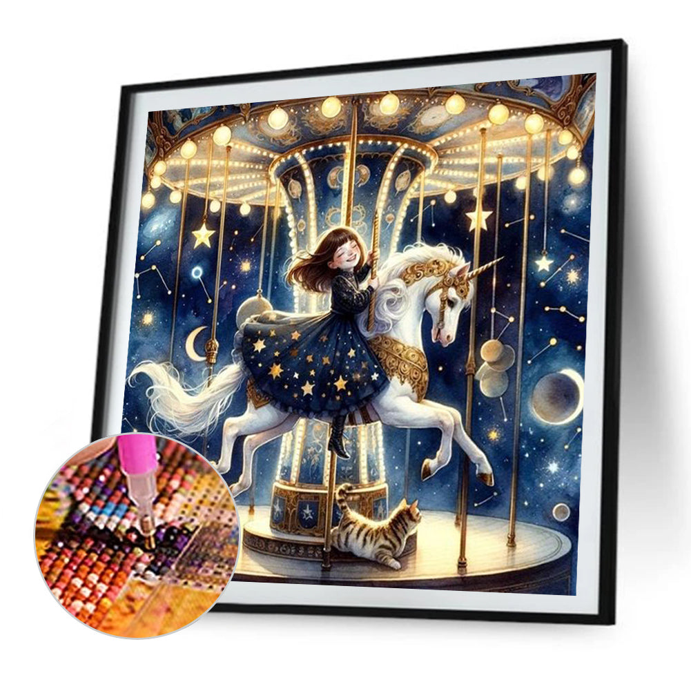 Starry Sky Playground Children - Full AB Round Drill Diamond Painting 30*30CM