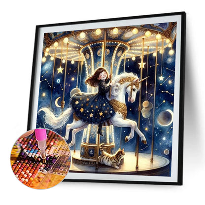 Starry Sky Playground Children - Full AB Round Drill Diamond Painting 30*30CM