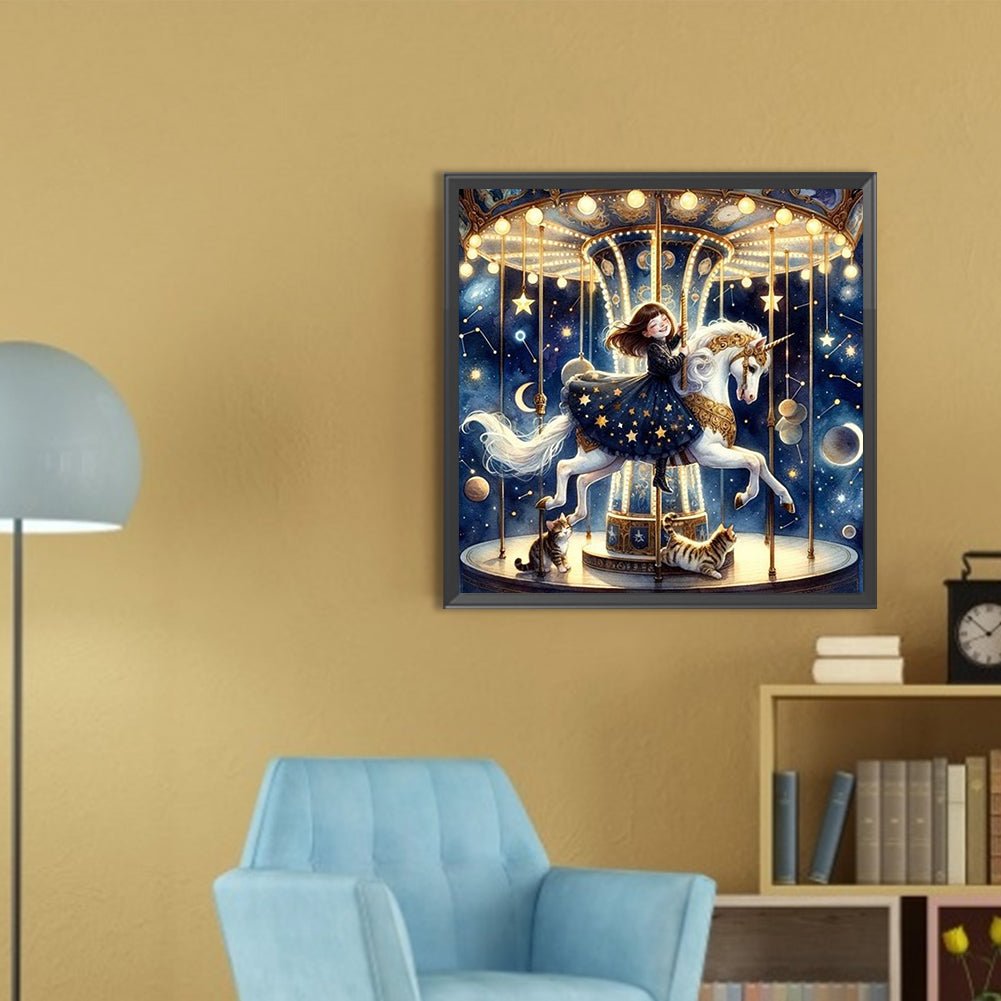 Starry Sky Playground Children - Full AB Round Drill Diamond Painting 30*30CM