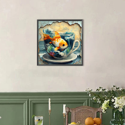Goldfish In A Cup - Full AB Round Drill Diamond Painting 40*40CM