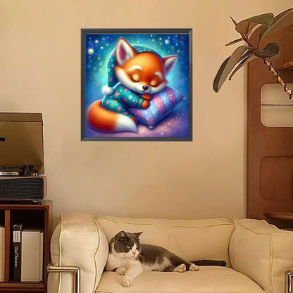 Sleeping Little Fox - Full Square Drill Diamond Painting 30*30CM