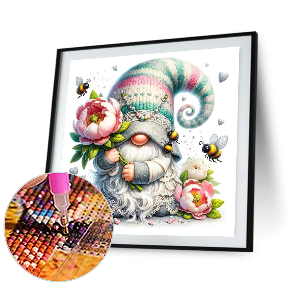 Flowers And Gnomes - Full Round Drill Diamond Painting 30*30CM
