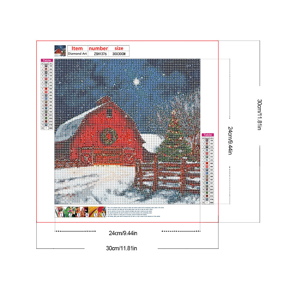Snow House - Full Round Drill Diamond Painting 30*30CM