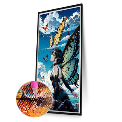 Butterfly Girl - Full AB Round Drill Diamond Painting 40*70CM