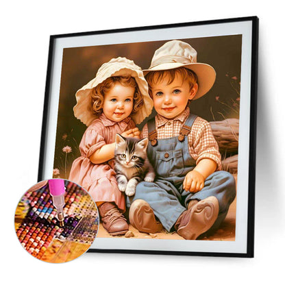 Childhood Sweethearts - Full Round Drill Diamond Painting 40*40CM