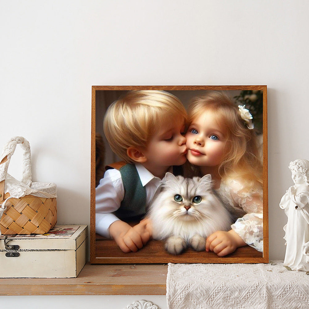 Childhood Sweethearts - Full Round Drill Diamond Painting 40*40CM