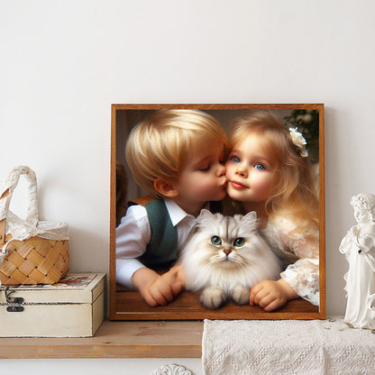 Childhood Sweethearts - Full Round Drill Diamond Painting 40*40CM