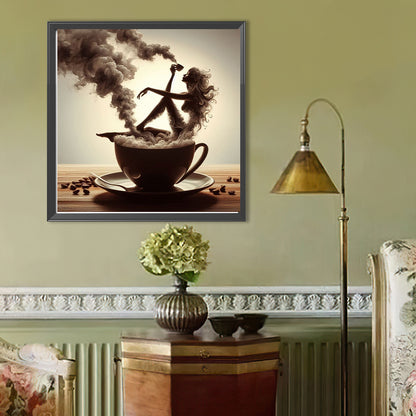 Dancer On Coffee - Full Round Drill Diamond Painting 40*40CM