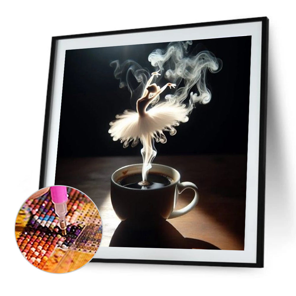 Dancer On Coffee - Full Round Drill Diamond Painting 40*40CM