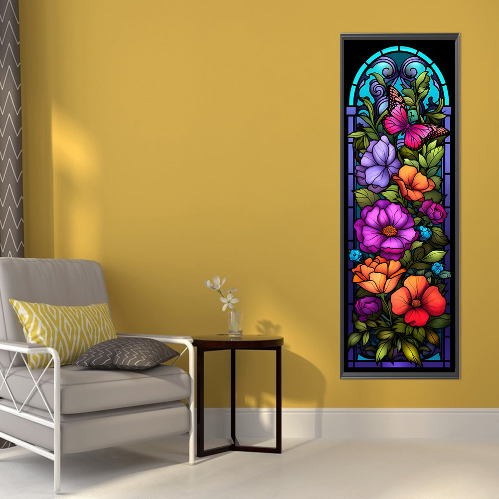 Poppy Glass Painting - Full Round Drill Diamond Painting 30*90CM