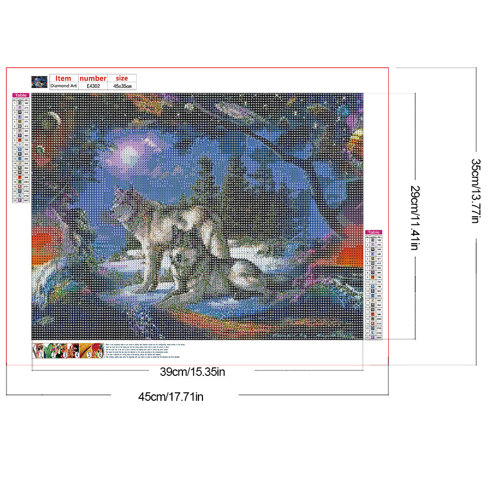 Wolf - Full Round Drill Diamond Painting 45*35CM