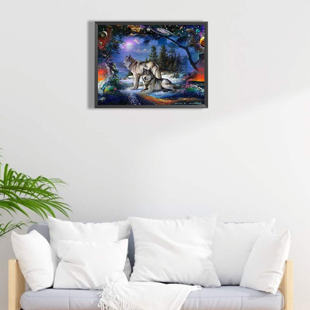Wolf - Full Round Drill Diamond Painting 45*35CM