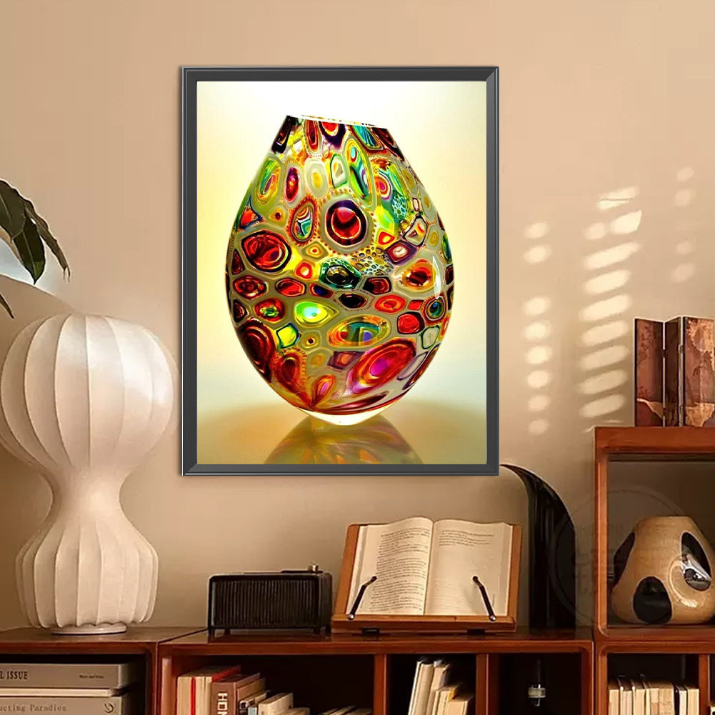 Spotted Vase - Full Round Drill Diamond Painting 30*40CM