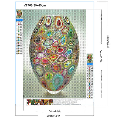 Polka Dot Vase - Full Round Drill Diamond Painting 30*40CM