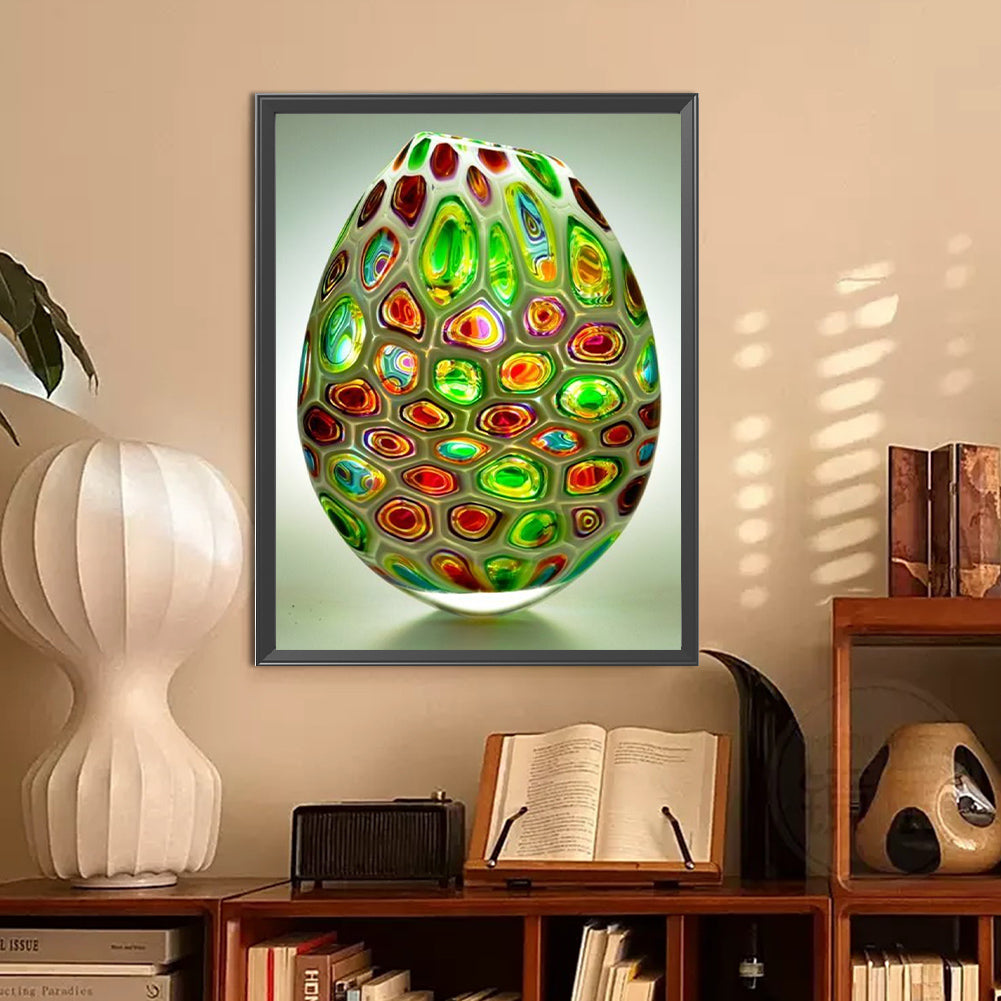Green Spotted Vase - Full Round Drill Diamond Painting 30*40CM
