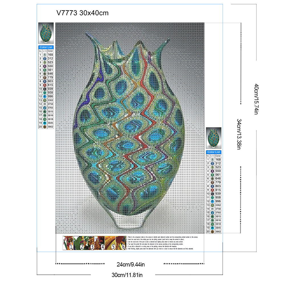 Ripple Vase - Full Round Drill Diamond Painting 30*40CM