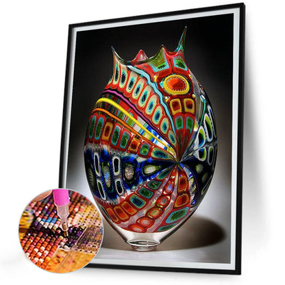 Red Spotted Vase - Full Round Drill Diamond Painting 30*40CM