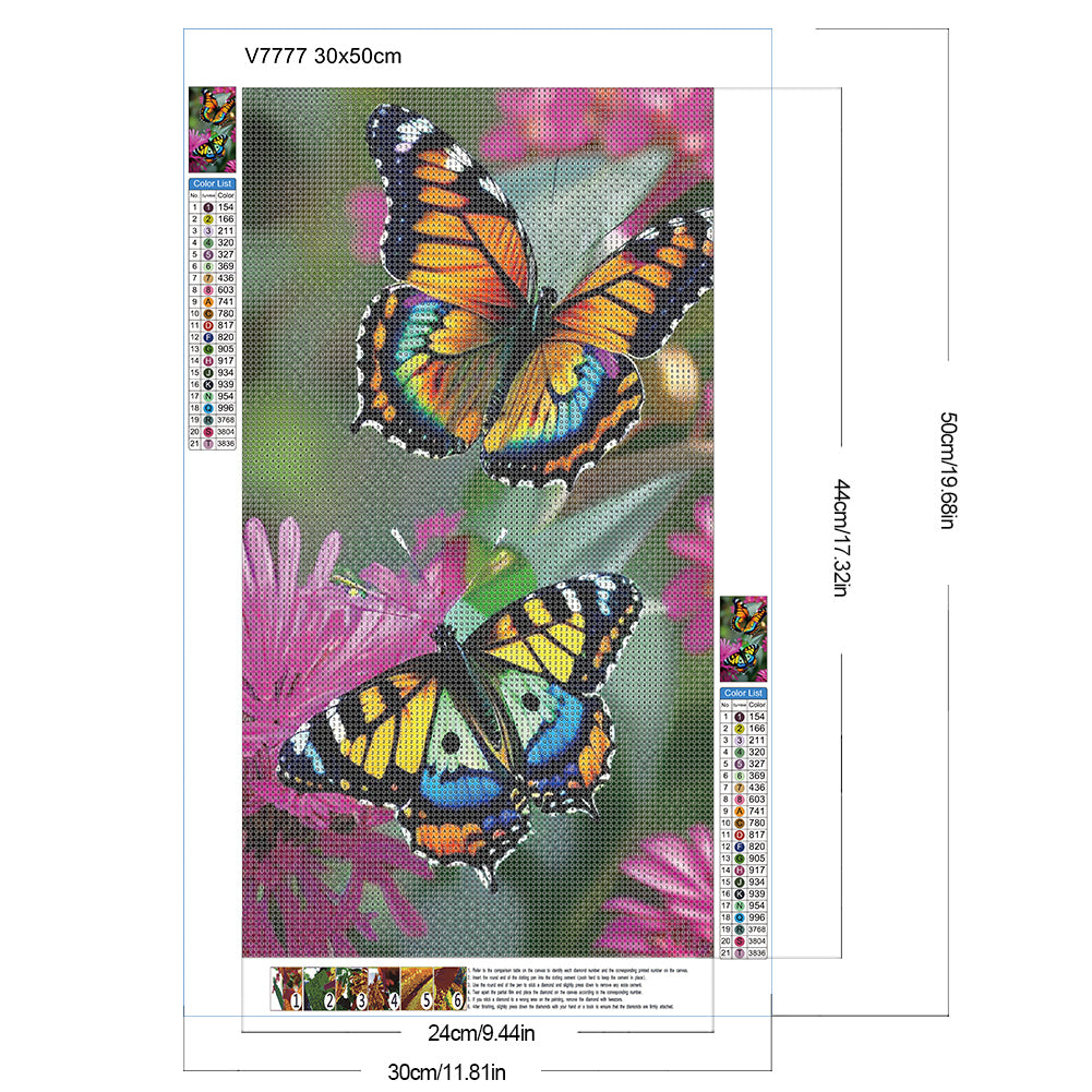 Butterfly - Full Round Drill Diamond Painting 30*50CM