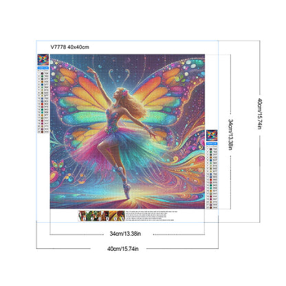 Butterfly Girl - Full Round Drill Diamond Painting 40*40CM