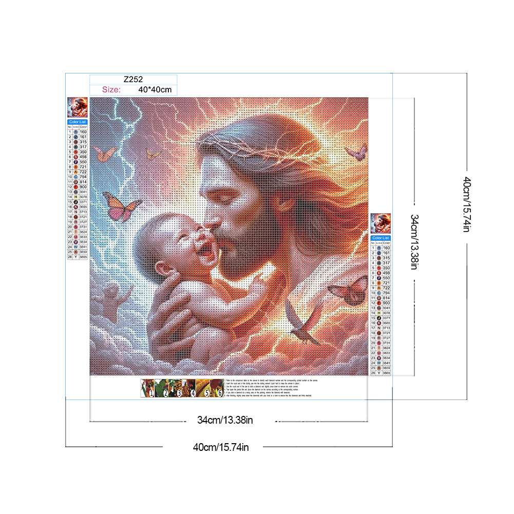 Jesus - Full Round Drill Diamond Painting 40*40CM