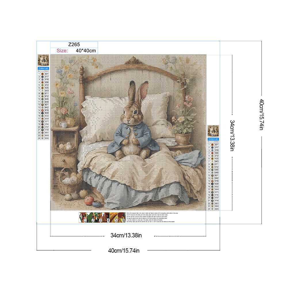 Rabbit - Full Round Drill Diamond Painting 40*40CM