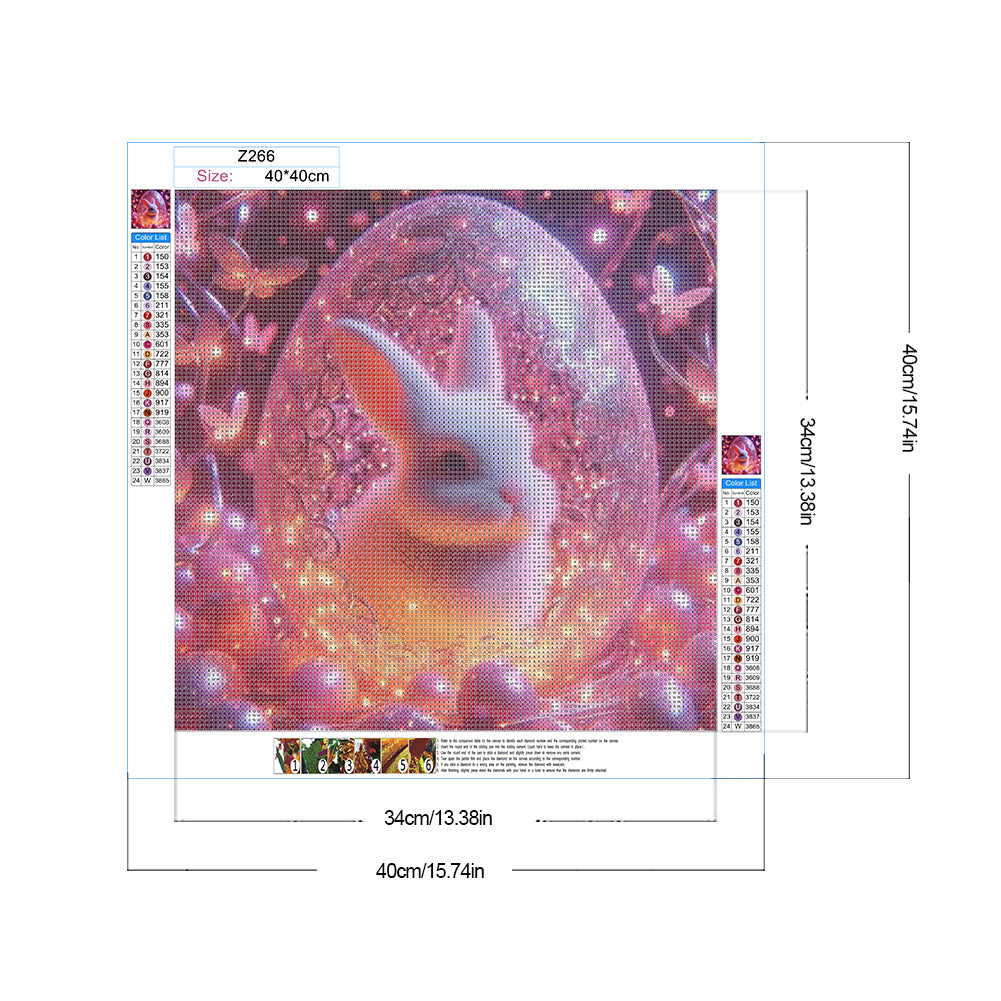 Rabbit - Full Round Drill Diamond Painting 40*40CM