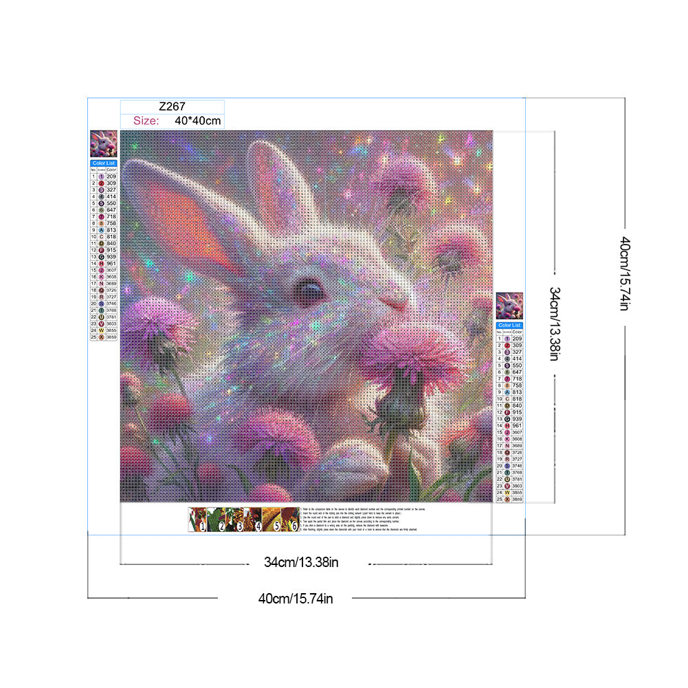 Rabbit - Full Round Drill Diamond Painting 40*40CM