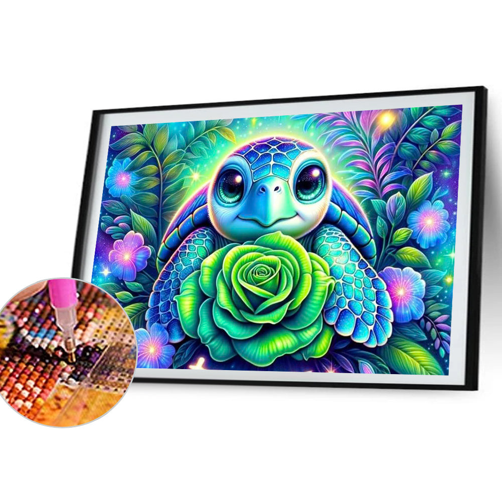 Rose Turtle - Full Round Drill Diamond Painting 40*30CM