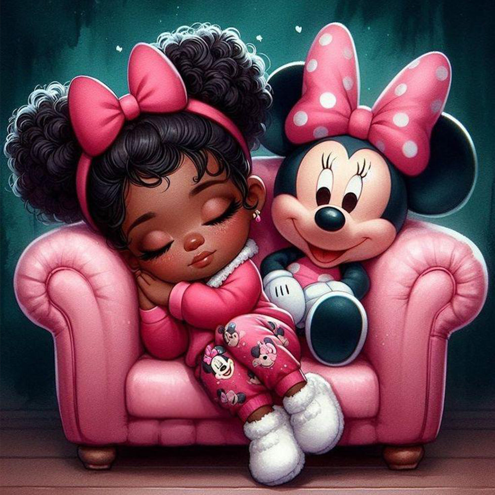 Mickey Mouse Girl - Full Round Drill Diamond Painting 40*40CM