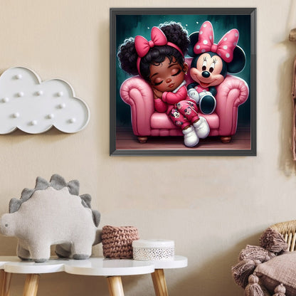 Mickey Mouse Girl - Full Round Drill Diamond Painting 40*40CM