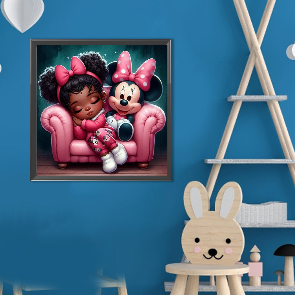 Mickey Mouse Girl - Full Round Drill Diamond Painting 40*40CM