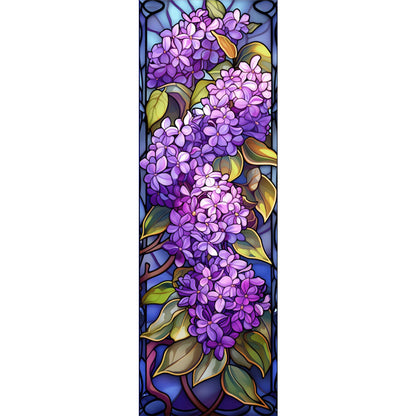 Purple Hydrangea Glass Painting - Full AB Round Drill Diamond Painting 30*90CM