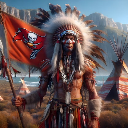 Indians Tampa Bay Buccaneers - Full Round Drill Diamond Painting 40*40CM