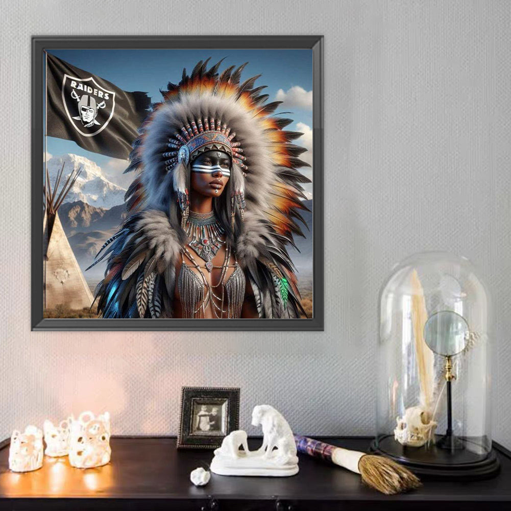 Indians - Full Round Drill Diamond Painting 40*40CM